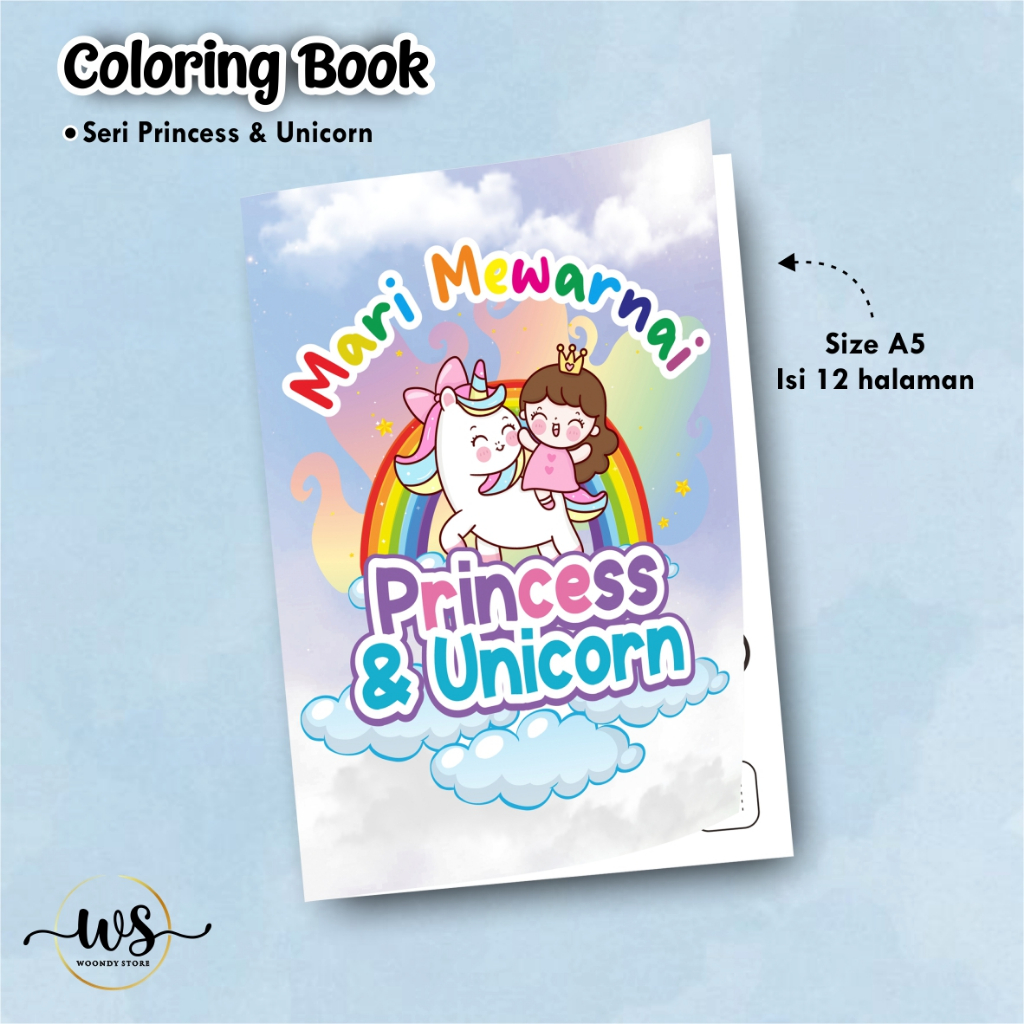 

BUKU EDUKASI ANAK PAUD TK - BUKU MEWARNAI UNICORN - BUKU MEWARNAI PRINCESS - BUKU ANAK MEWARNAI