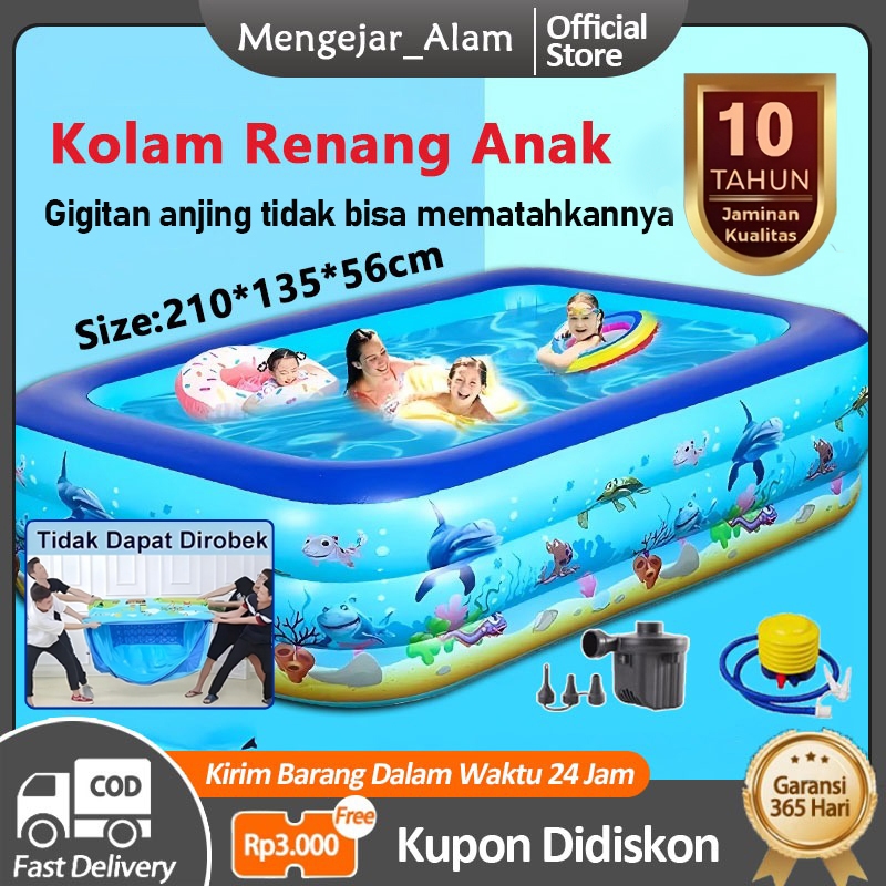 Kolam Renang Anak Jumbo 2.1 Meter 3-Ring  Kolam Mandi Bola Anak Kolam Berenang Anak