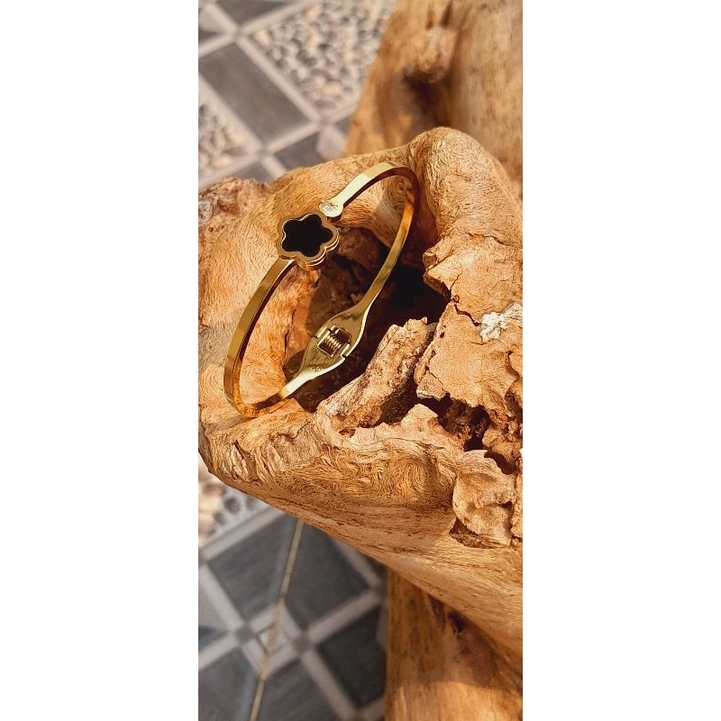 Gelang Titanium Asli Lapis Emas 18K