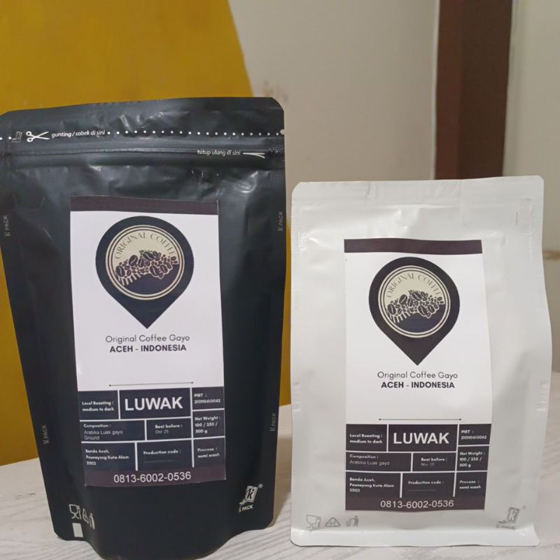 

Original Coffee Gayo Arabika Luwak Liar 100gr-250gr