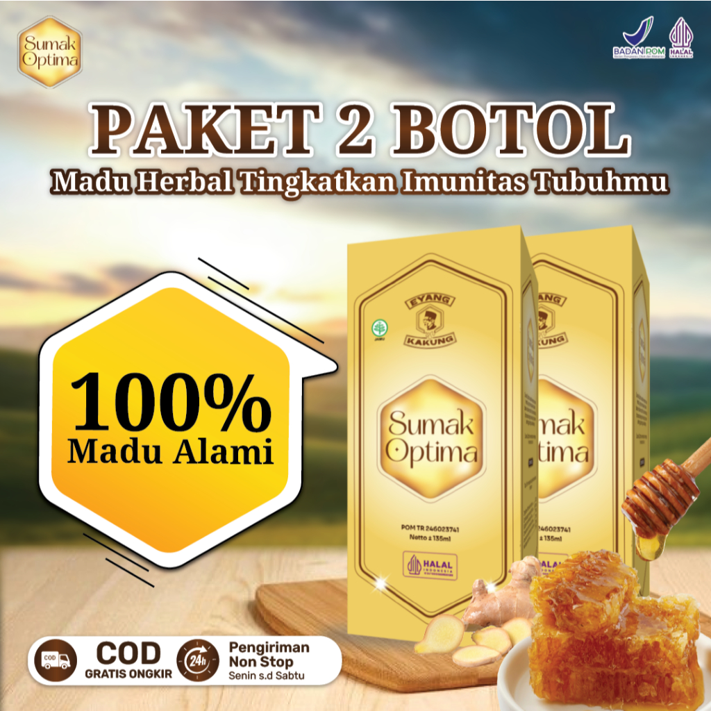 

Paket 2 Box Sumak Optima Madu Alami Peningkat Imunitas Imunboster