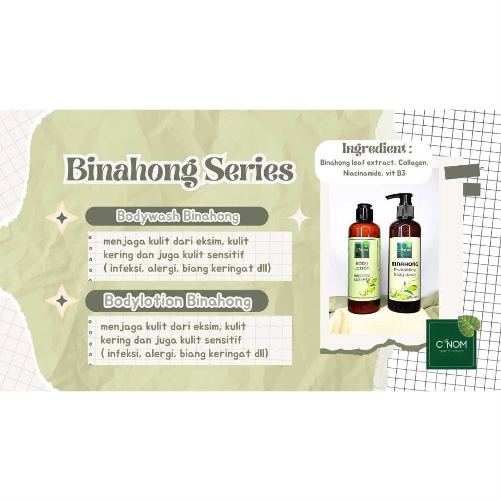 Binahong Series (paket Binahong Body lotion dan Body wash)