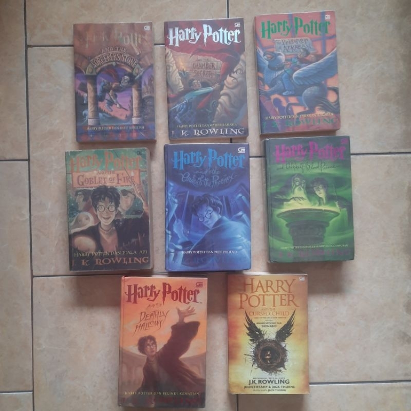 Novel Fullset Harry Potter 1-7 + Cursed Child + The Tales Of Beedle Sorcerer's Stone Chamber OF Secr