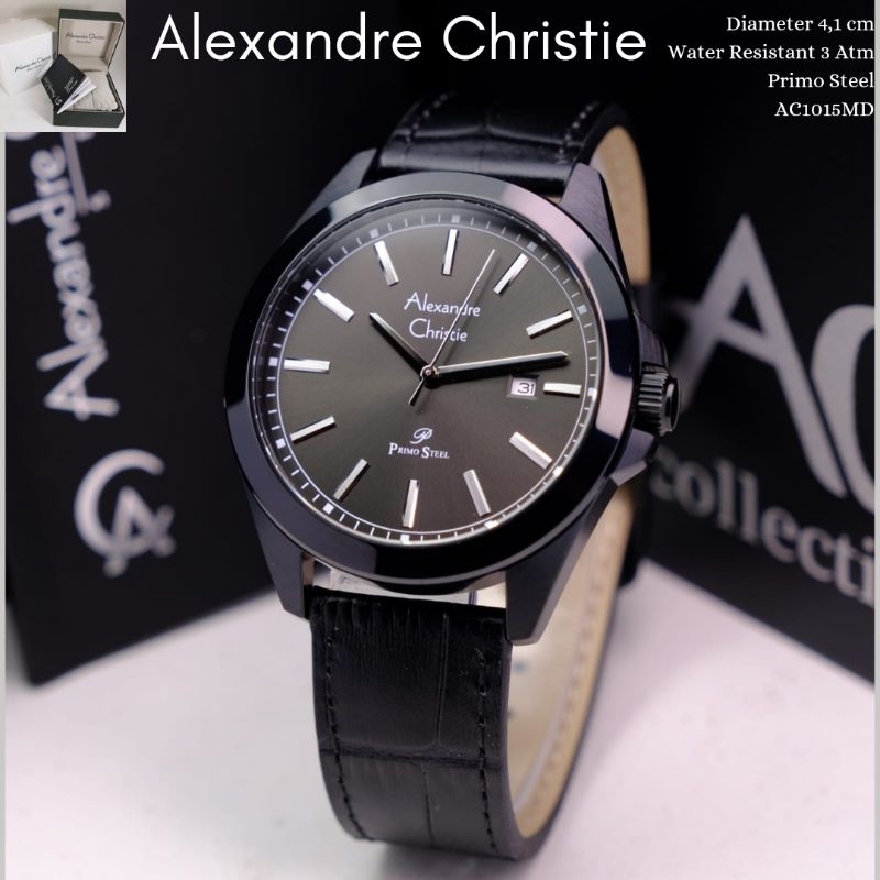Alexandre Christie ORIGINAL jam tangan pria tali kulit garansi 1 thn AC1015 Alexander Cristie ori