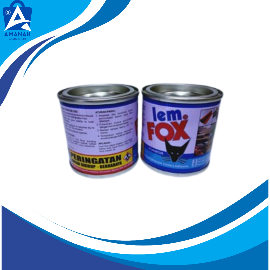 Lem Fox Kaleng Biru 70gr / Lem Kuning / Lem Fox Yunior / Lem Sepatu