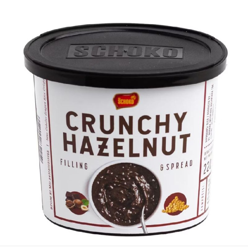 

Schoko Crunchy Hazelnut Filling & Spread 220 gr / selai coklat