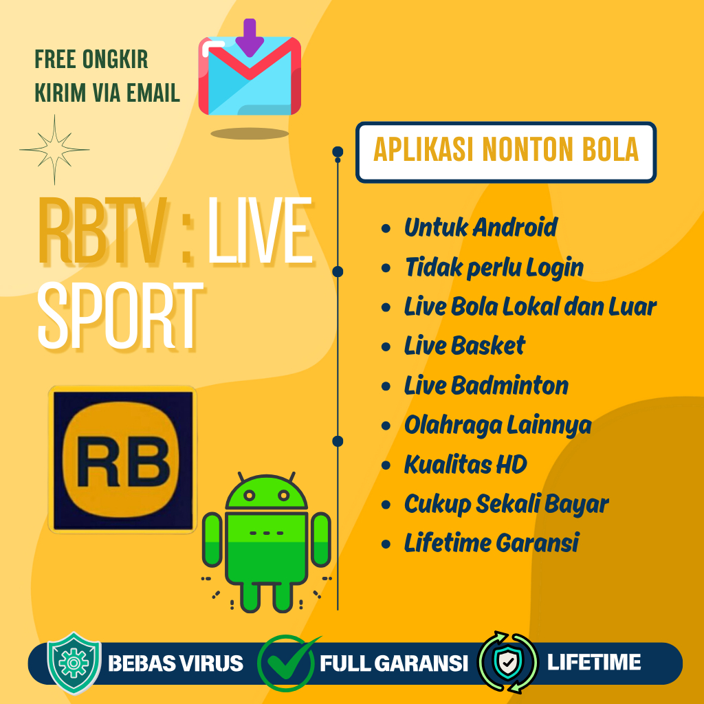 Aplikasi LIVE Bola, basket, Badminton Olahraga lainnya, Android lifetime RBTV LIVE