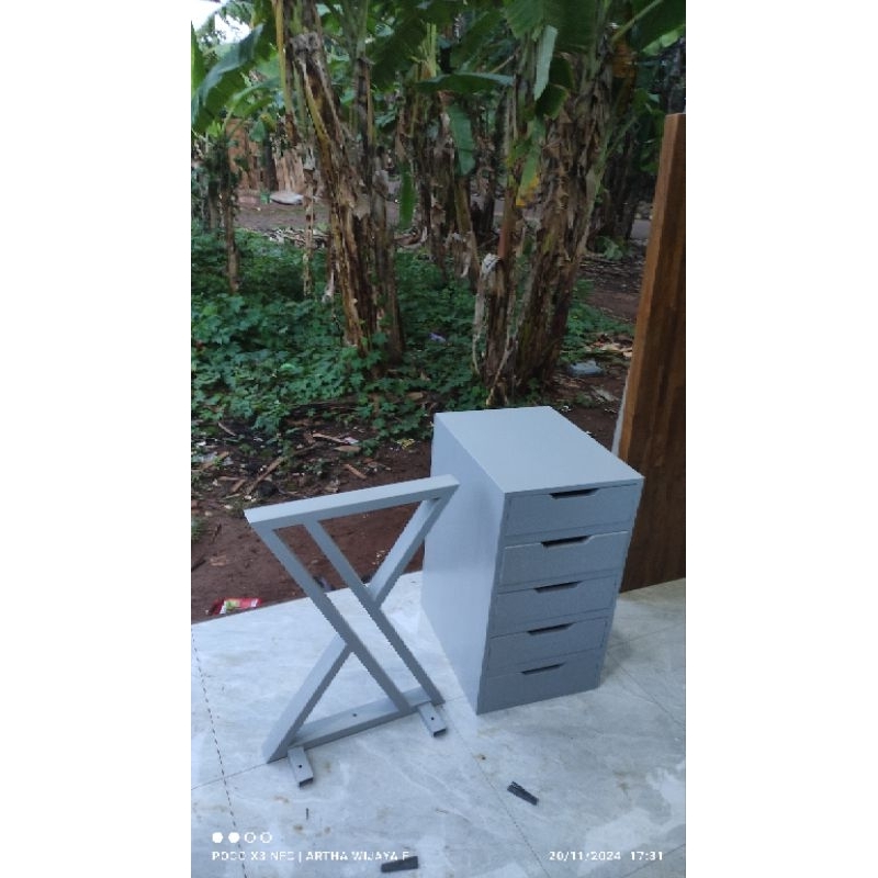 PROMO TERMURAH KABINET 5LACI BAHAN KAYU JATI/KABINET MEJA KOMPUTER/MEJA KERJA