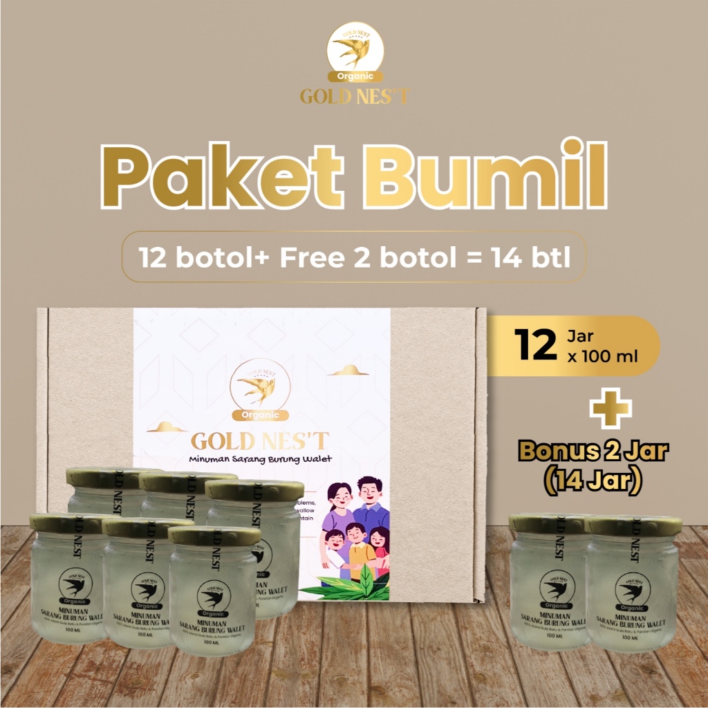 

Paket Bumil “Goldnest” Minuman Sarang Burung Walet Alami Yanwo( Bridnest) 100ml@6btl