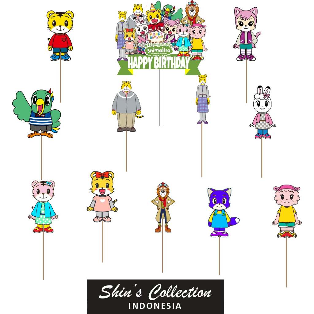 Cake topper Shimajiro and friends set