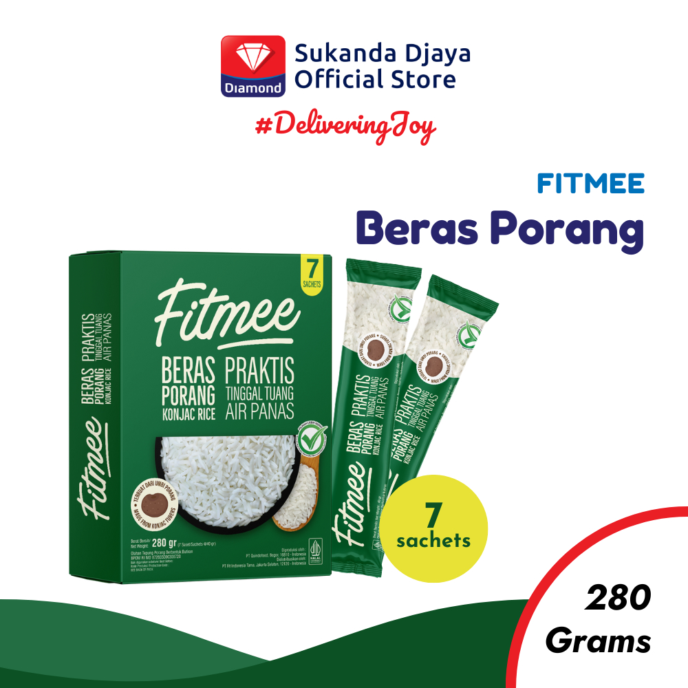 

Fitmee Beras Porang Gluten Free 280 Gr (Isi 7 pcs) - Shirataki / Konjac Rice