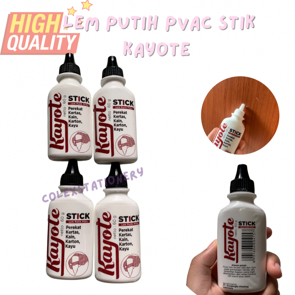 

Lem Kayote Stick / Lem Perekat Kertas Kain Karton Kayu / Lem Serbaguna Original Stick Ukuran 60 Gram