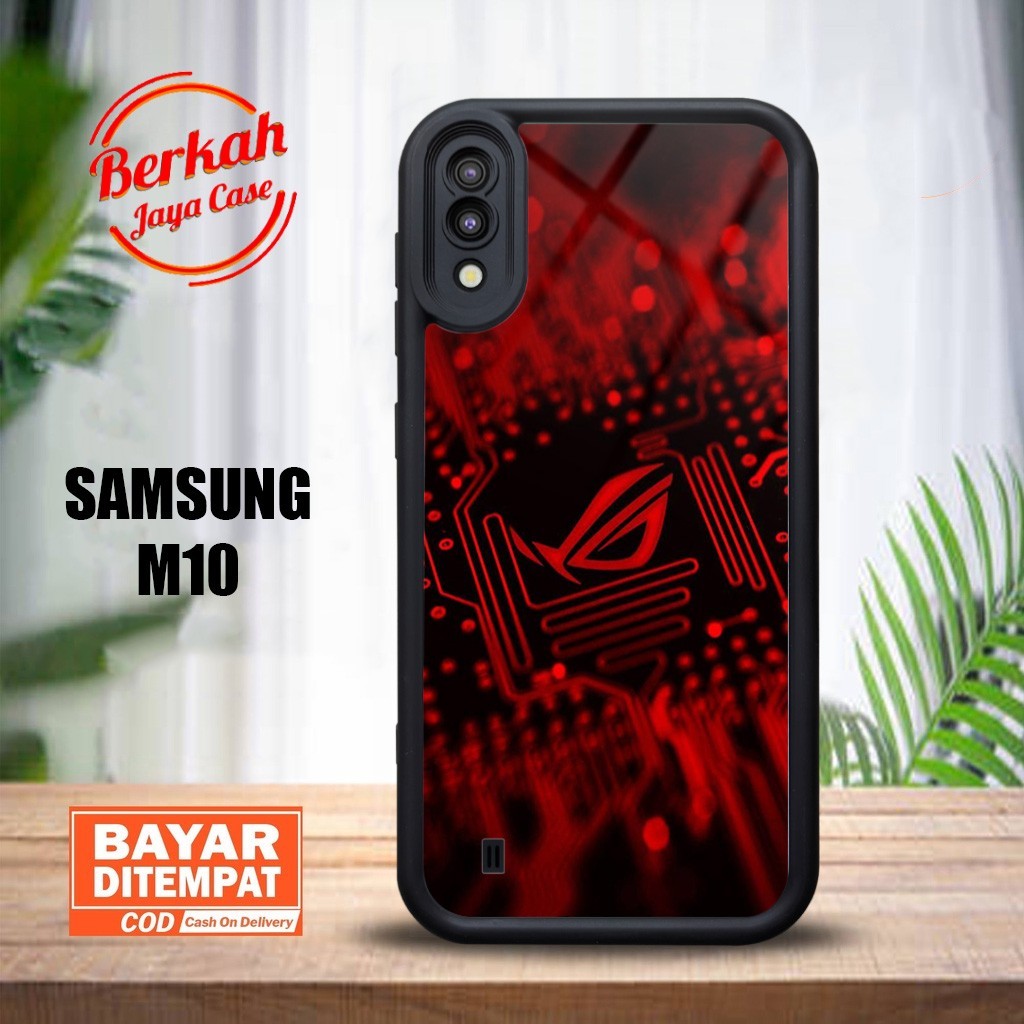 Berkah Case Samsung M10 Casing Samsung [ ROG 03 ] Case Hp Glosy Casing Hardcase Softcase Premium