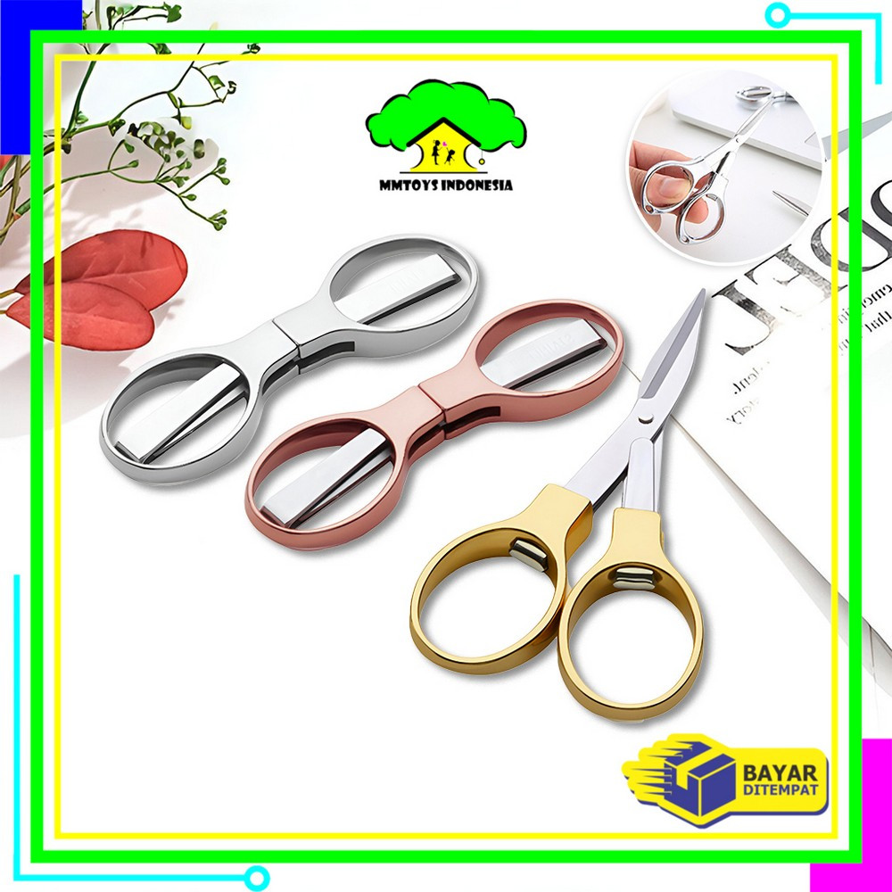 

MI-C1199 Gunting Lipat Portable Bahan Stainless Steel / Gunting Lipat Mini Gunting Travel Scissors Serbaguna Model Kacamata