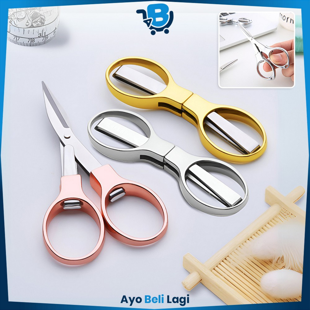 

Gunting Lipat Portable Stainless Steel Gunting Travel Serbaguna / Gunting Lipat Mini Anti Karat Model Kacamata ABL C1199