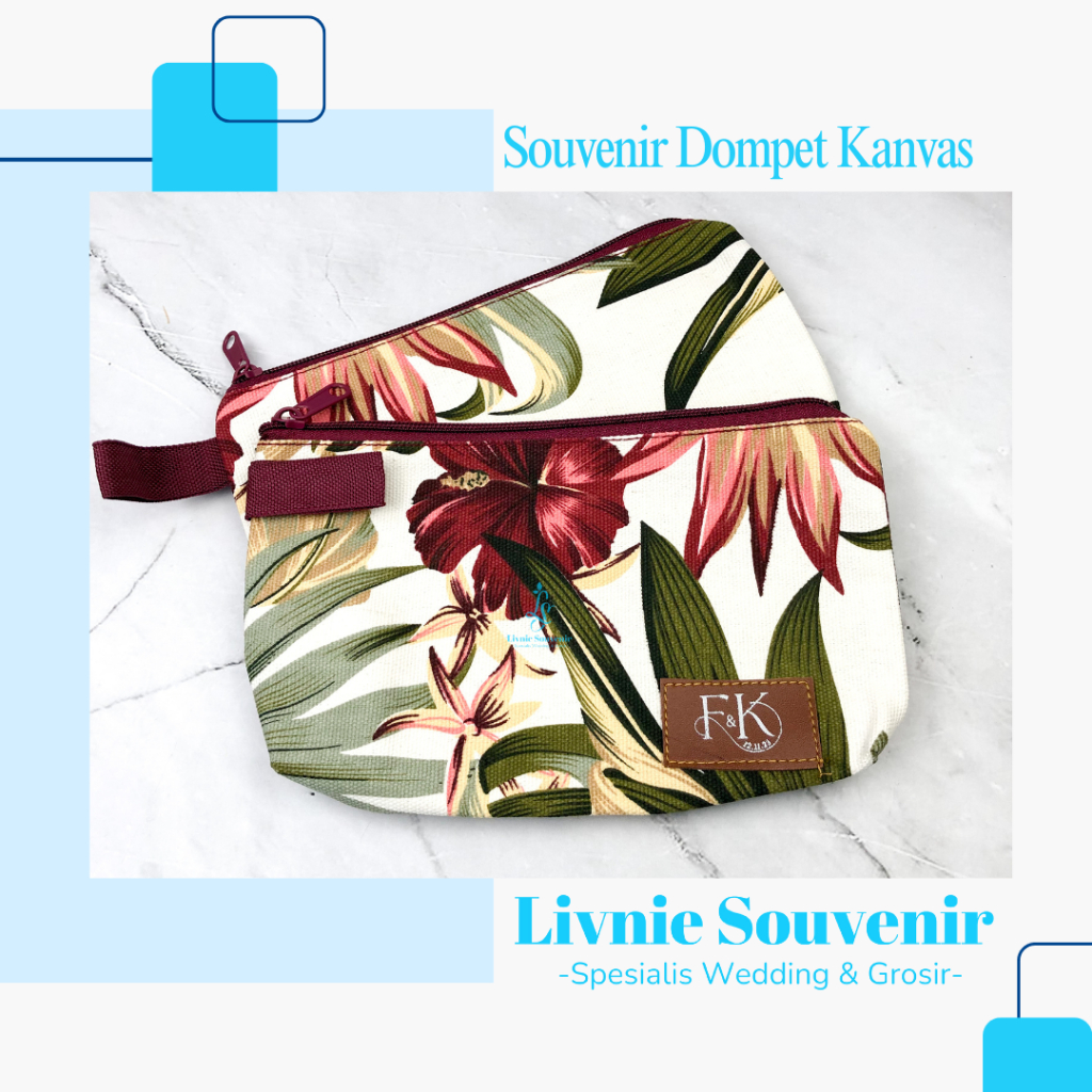 Souvenir Pouch Dompet Kanvas Besar