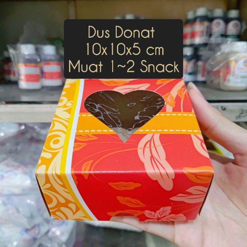 

Box / Kardus / Dus Snack Donat - 10x10x5 cm - Merah Hati