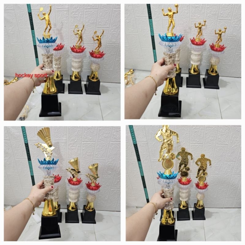 Trophy Piala Badminton / Sepak Bola / Tenis Meja / Musik / Burung / Karate / Musik / Sepeda / Atlet 