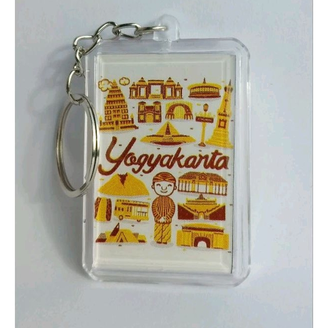 Gantungan kunci / keychain akrilik oleh - oleh Jogja