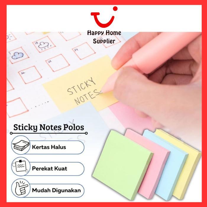 

[COD]Sticky Notes Polos 76x76MM 100lembar Kertas Catatan Kecil Mini Note Stick Paper Pembatas Halaman Pengingat Tugas Pekerjaan Job Reminder Memo Pesan Tempel Komputer Meja Kerja Telepon Halaman Buku Warna Macaron Pastel Soft Colour