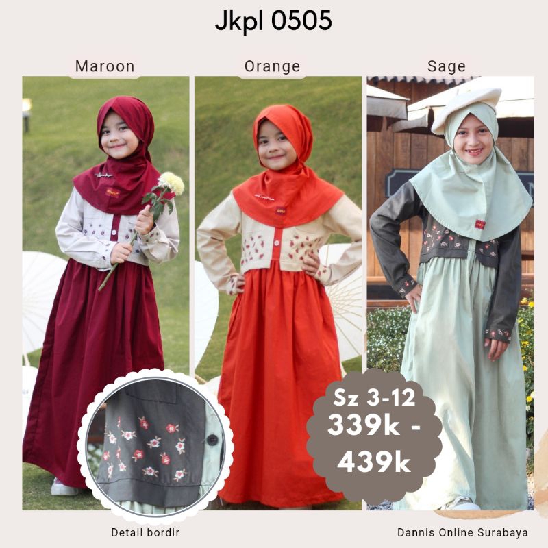 Dannis Online Surabaya Jkpl 0505 Dress Katun Bordir Pakaian Perempuan Fashion Koko Muslimah Baju Mus