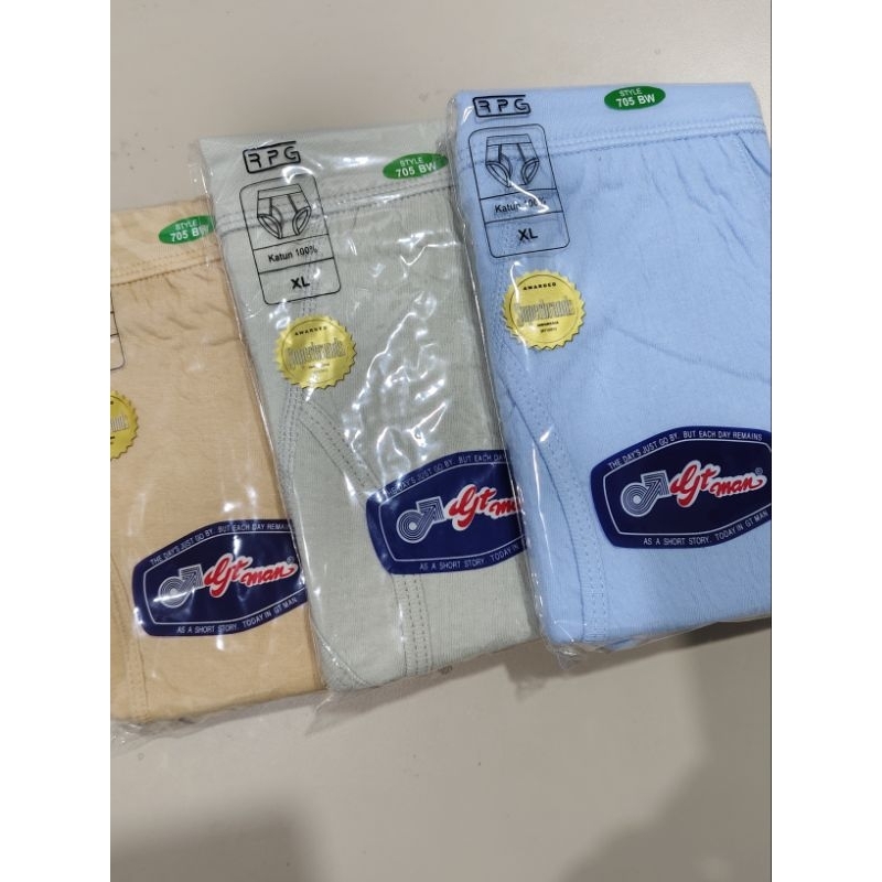 Celana dalam pria gt man 705 bp bw babat / cd pria gt man original putih dan warna