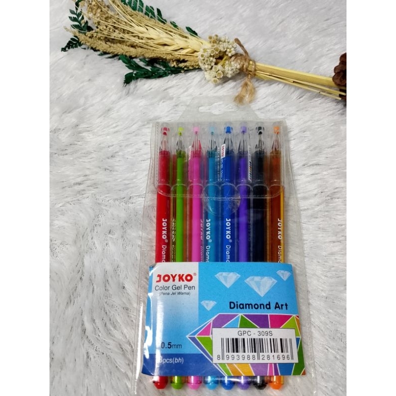 

JOYKO Color Gel Pen Diamond Art 8 Warna 0.5mm Tip / Pulpen Warna Joyko Diamond Art GPC - 309S