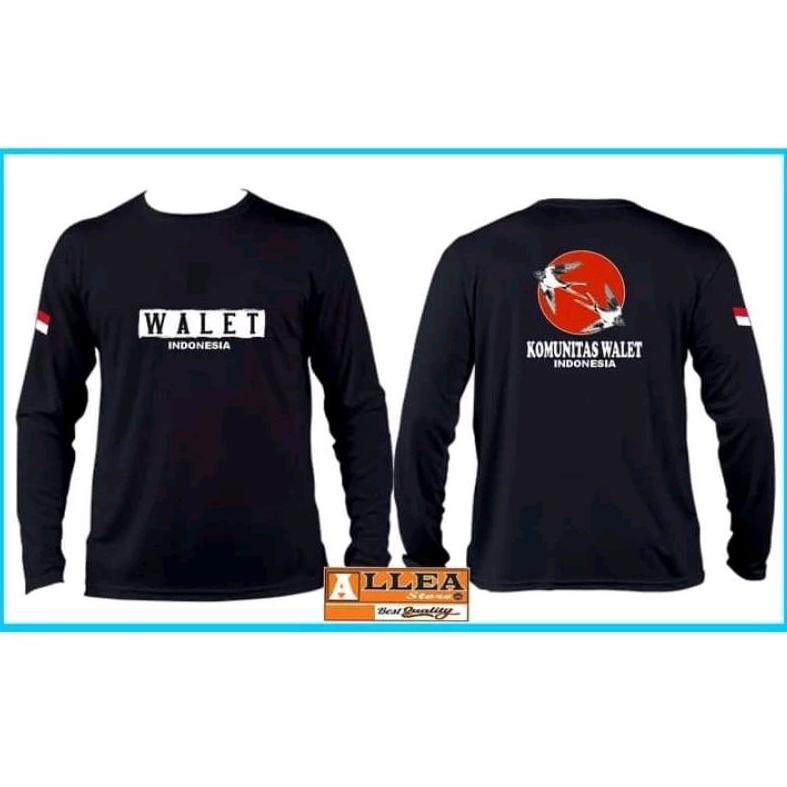 BAJU KAOS KOMUNITAS BUDIDAYA WALET INDONESIA,LENGAN PANJANG DAN PENDEK,BAHAN TEBAL