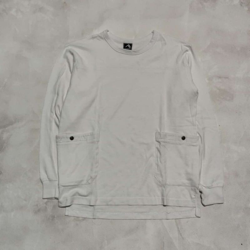 Baju kaos tangan panjang longsleeve pria motor fieldcore pocket putih