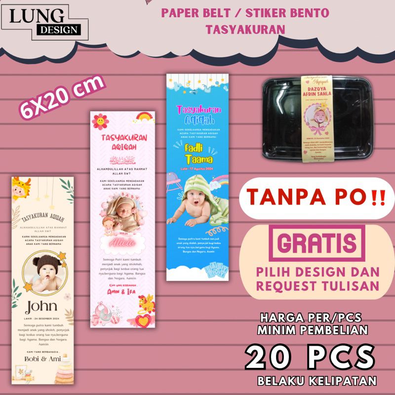 

[TIDAK PO] PAPER BELT SYUKURAN AQIQAH | STIKER BENTO 6CM X 20CM | STIKER NASI BENTO ACARA TASYAKURAN AQIQAH | STIKER TASYAKURAN ULANG TAHUN | STIKER NASI BENTO | PEMBUATAN 1 HARI LANGSUNG JADI | STIKER NASI BENTO ACARA ULANG TAHUN | PAPER BELT KHITAN