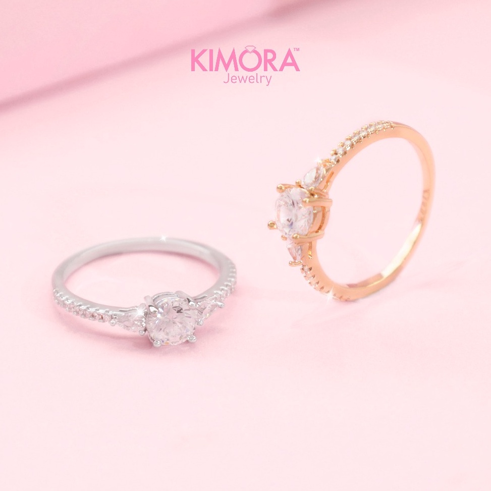 KODE P23X Kimora  Cincin Rhodium Wanita Boira Gold Plated 18k Cnr453