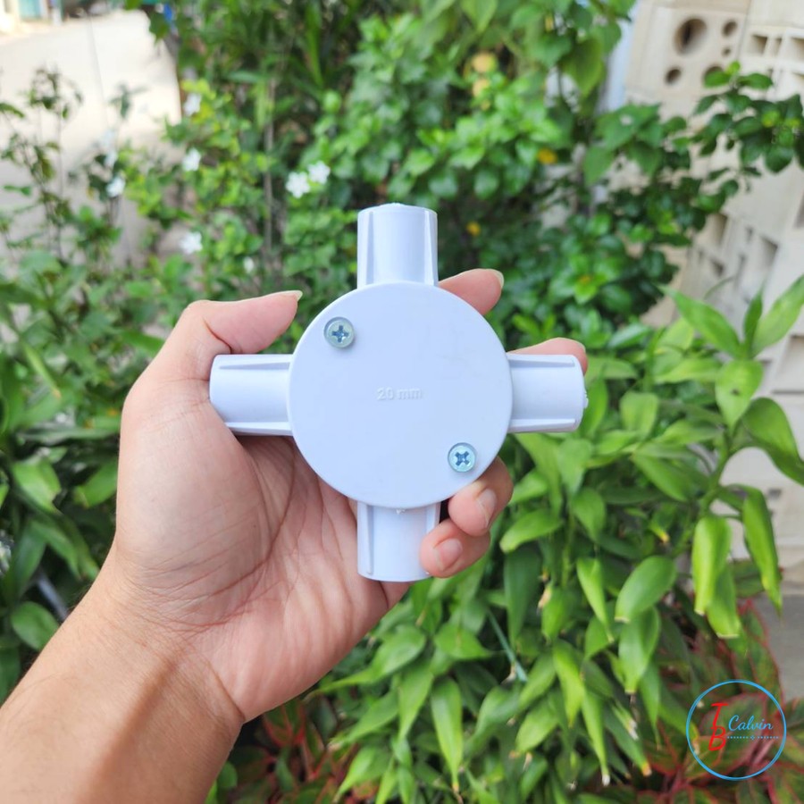 Tee Dus Putih Cabang 4 / T Dus 20 mm Cabang 4