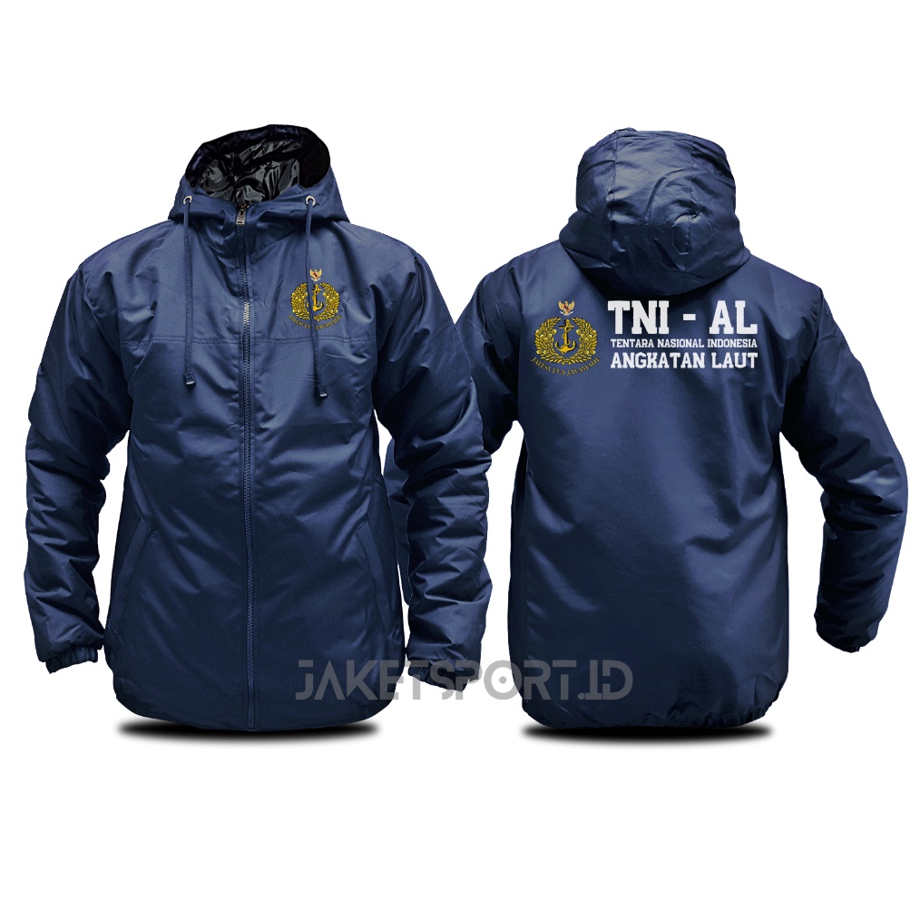 KODE F14V JAKET TNI AL ELEGANTER PARASUT SEMI WF PRIA WANITA BISA DESAIN SENDIRI TEBAL TAHAN ANGIN