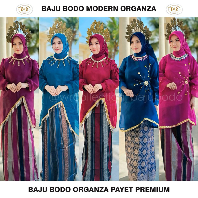 BAJU BODO ORGANZA PAYET ORI ADAT BUGIS MAKASSAR