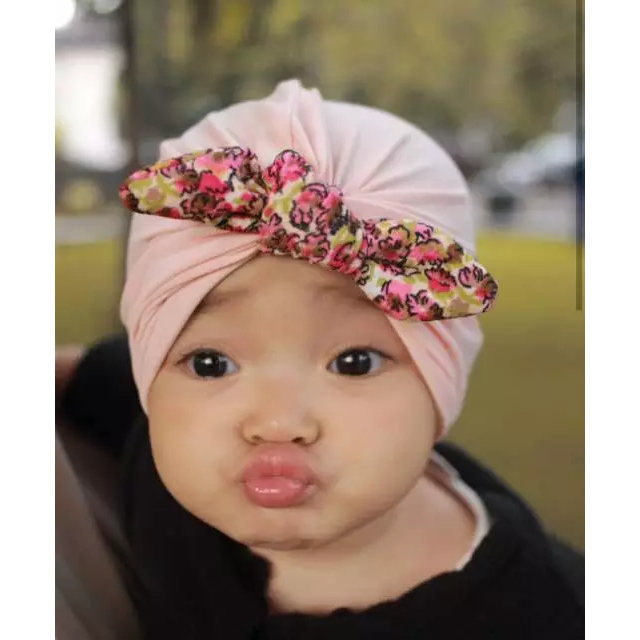 Turban Anak Perempuan / Turban Kelinci Motif / Turban Bayi Perempuan / Turban Pita Bayi / Ciput Anak