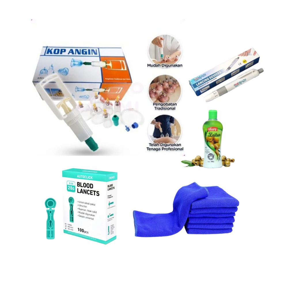 Promo Paket ALAT BEKAM LENGKAP Satu Set jarum / KOP ANGIN isi 6 kop Bahan Tebal Anti Pecah