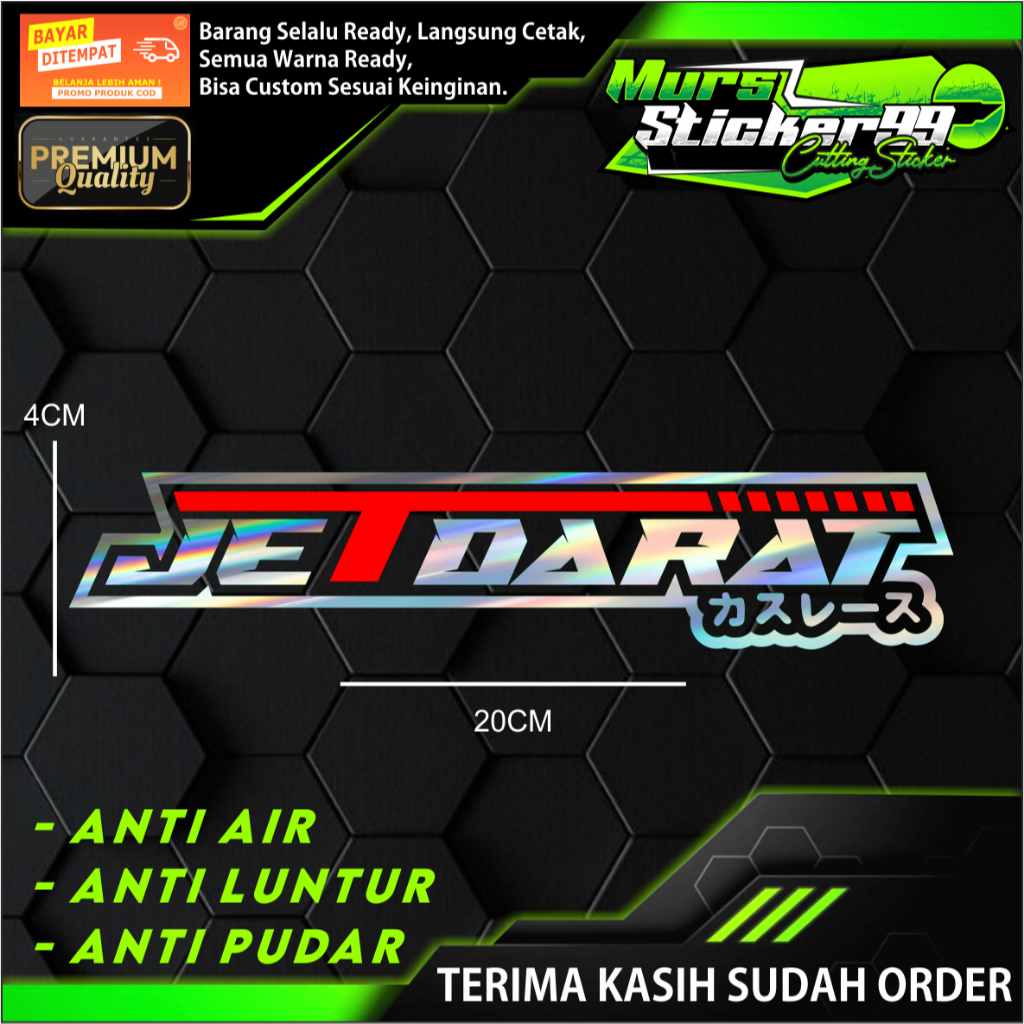 Sticker Cutting JET DARAT VERSI V1 2WARNA Cocok Untuk Motor Dan Mobil