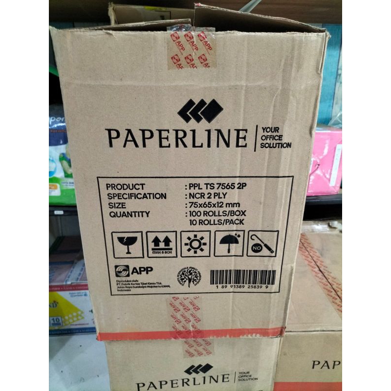 

Paperline Kertas Kasir / Struk NCR 75 x 65 x 12 mm/ 2 ply - Karton isi 10 Pack.