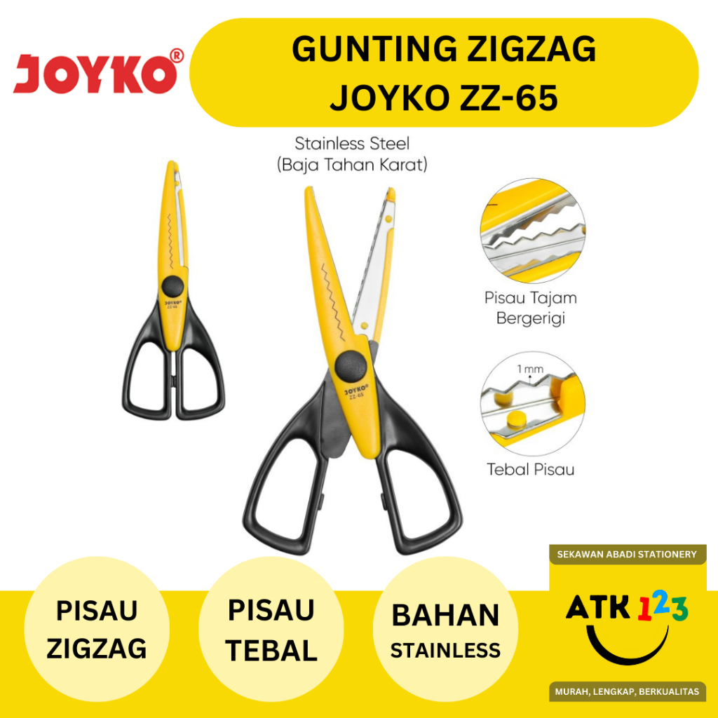 

Gunting Kertas Stainless Steel / Stationary Scissors Joyko ZZ-65
