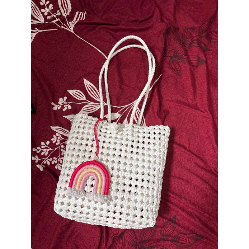 TAS ANYAMAN WARNA PUTIH