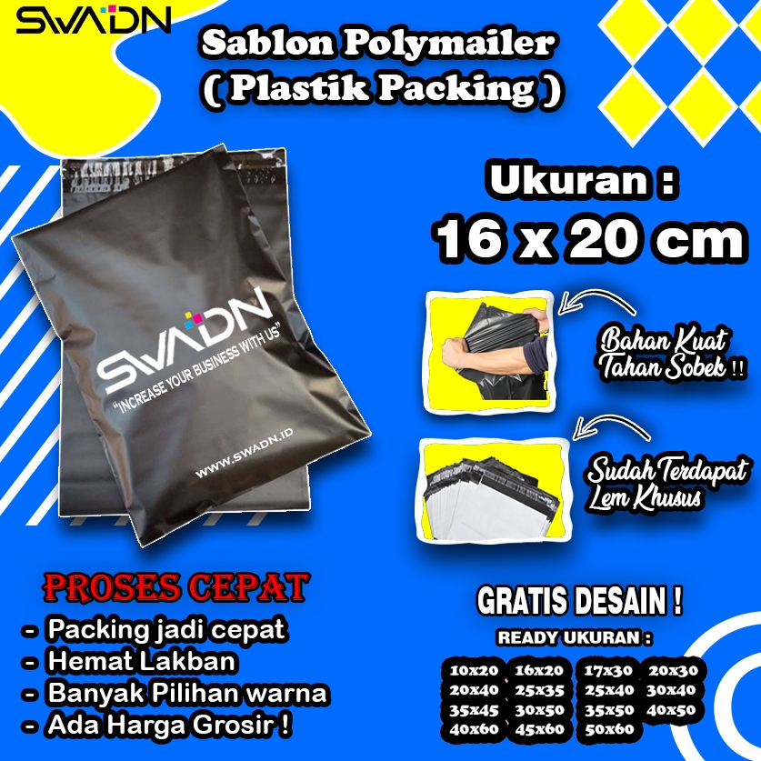 

SABLON POLYMAILER 16X20 / CUSTOM POLYMAILER 16X20 / POLYMAILER 16X20 / PLASTIK PACKING / PLASTIK BAJU