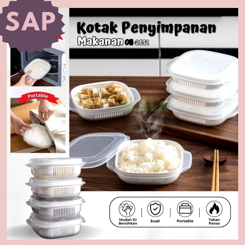 KOTAK PENYIMPAN MAKANAN DENGAN TUTUP TOPLES SARINGAN FRESH BOX Buah sayur