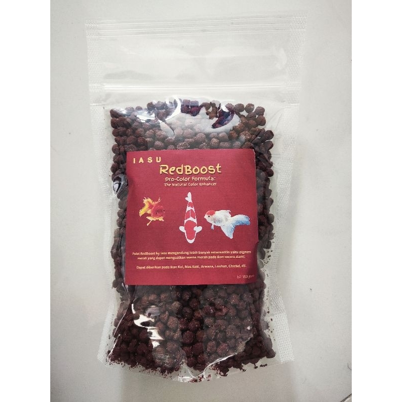 RedBoost pelet merah/pelet super red untuk Koi, Arwana, Louhan, Chiclid, Channa, dll