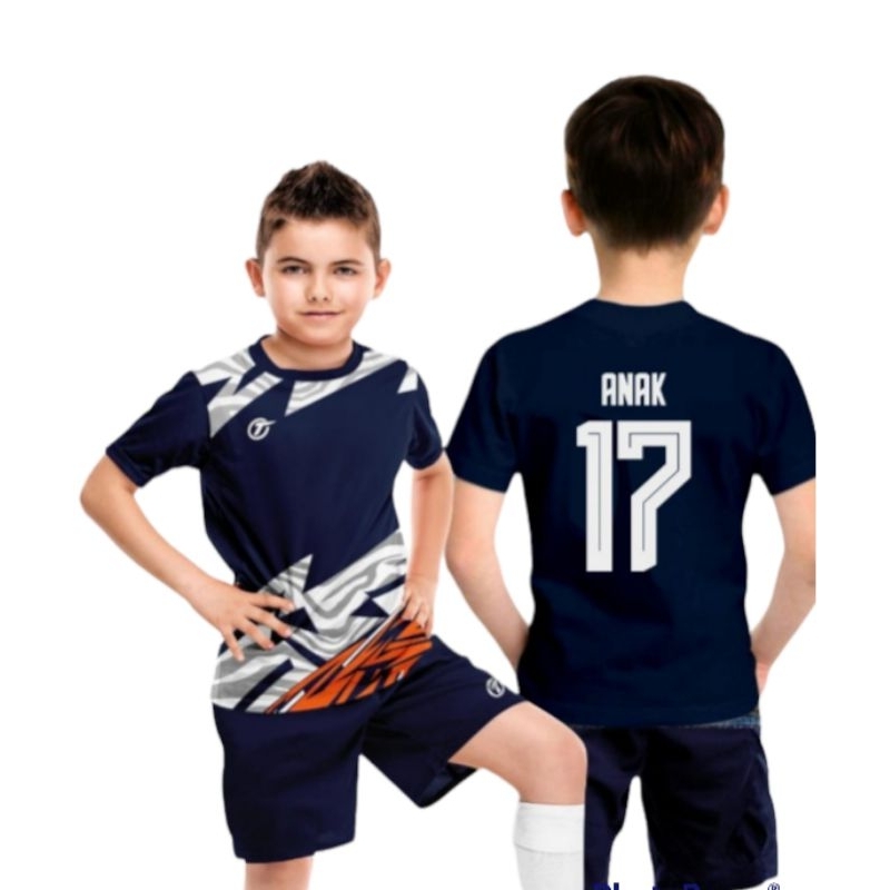 KAOS BOLA ANAK PAKE NAMA DAN NOMOR/BAJU BOLA ANAK PAKE SABLON/JERSEY BOLA ANAK LAKI LAKI