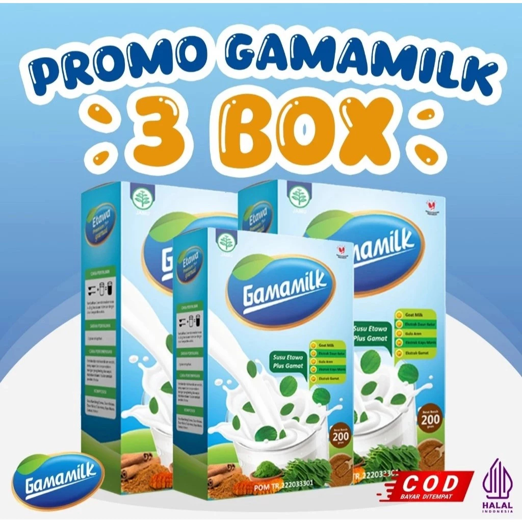 

Gamamilk - 3 Box Susu Atasi Masalah Tulang Dan Nyeri Sendi Gamat 200gr