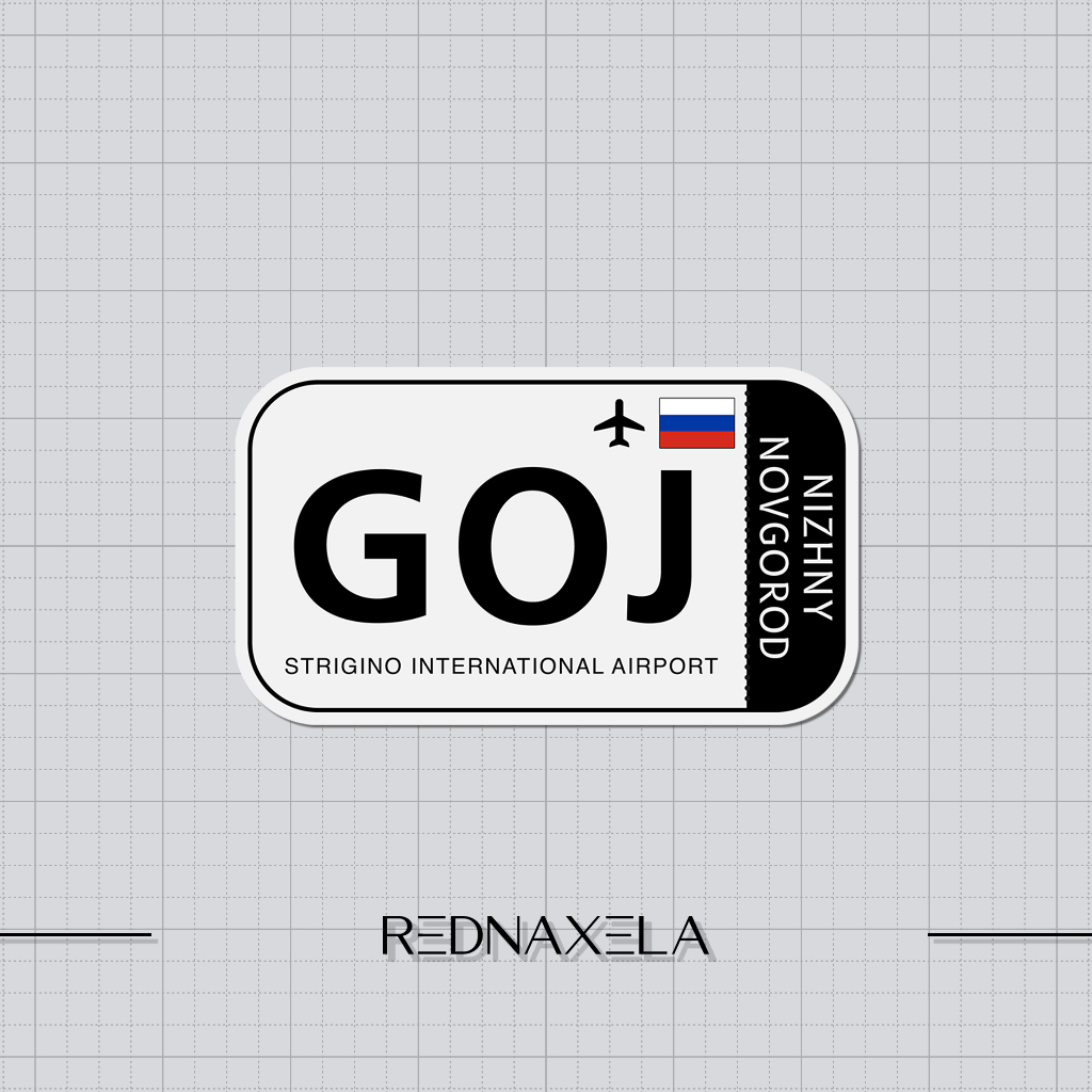 

Stiker Vinyl Strigino International Airport Code GOJ Sign Sticker