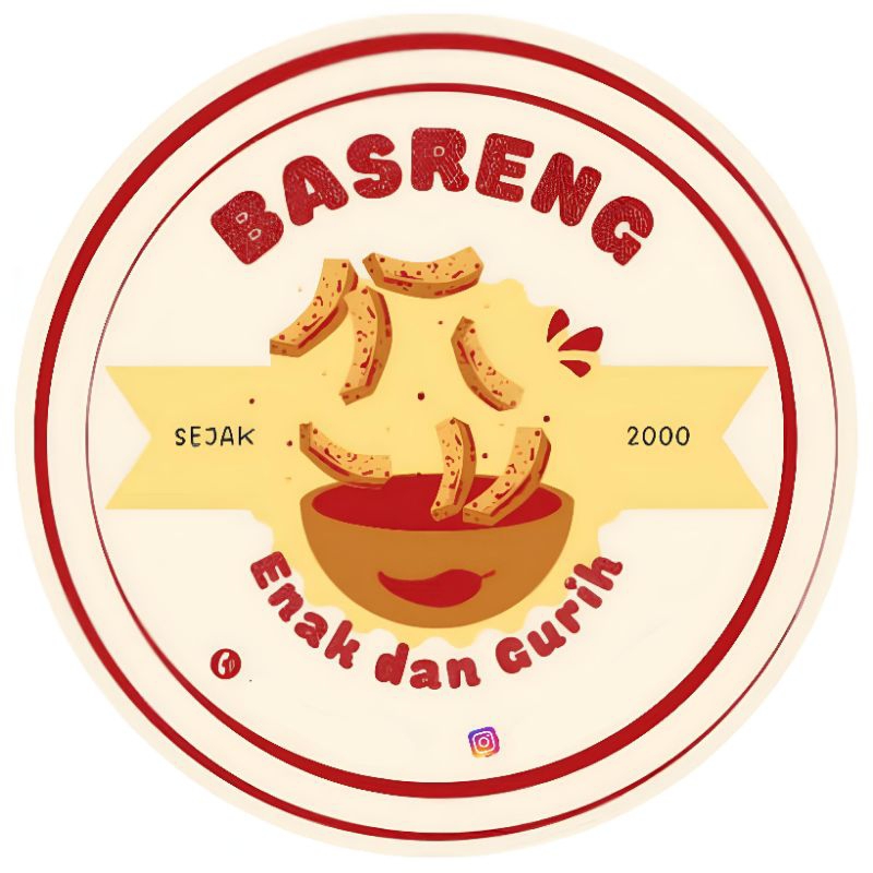 

(MINIMAL ORDER 100 PCS) STICKER JUALAN/STICKER PRODUK KEMASAN/ STICKER CATHERING/ STICKER MAKANAN/STICKER KUE CEMILAN SNACK ROTI DLL GRATIS DESIGN LABEL BASRENG KERIPIK