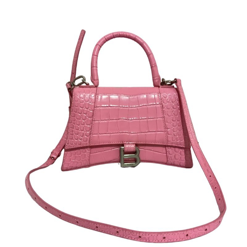 Preloved Tas Wanita Balenciaga Hourglass Small Pink Top Handle Slingbag Handbag Mini Branded