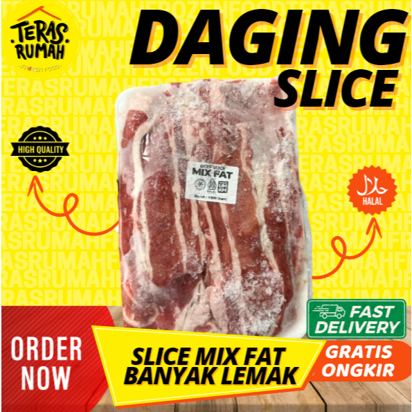 

BEEF SLICE - DAGING SAPI SLICE MIX FAT 500GR BANYAK LEMAK (INSTANT)