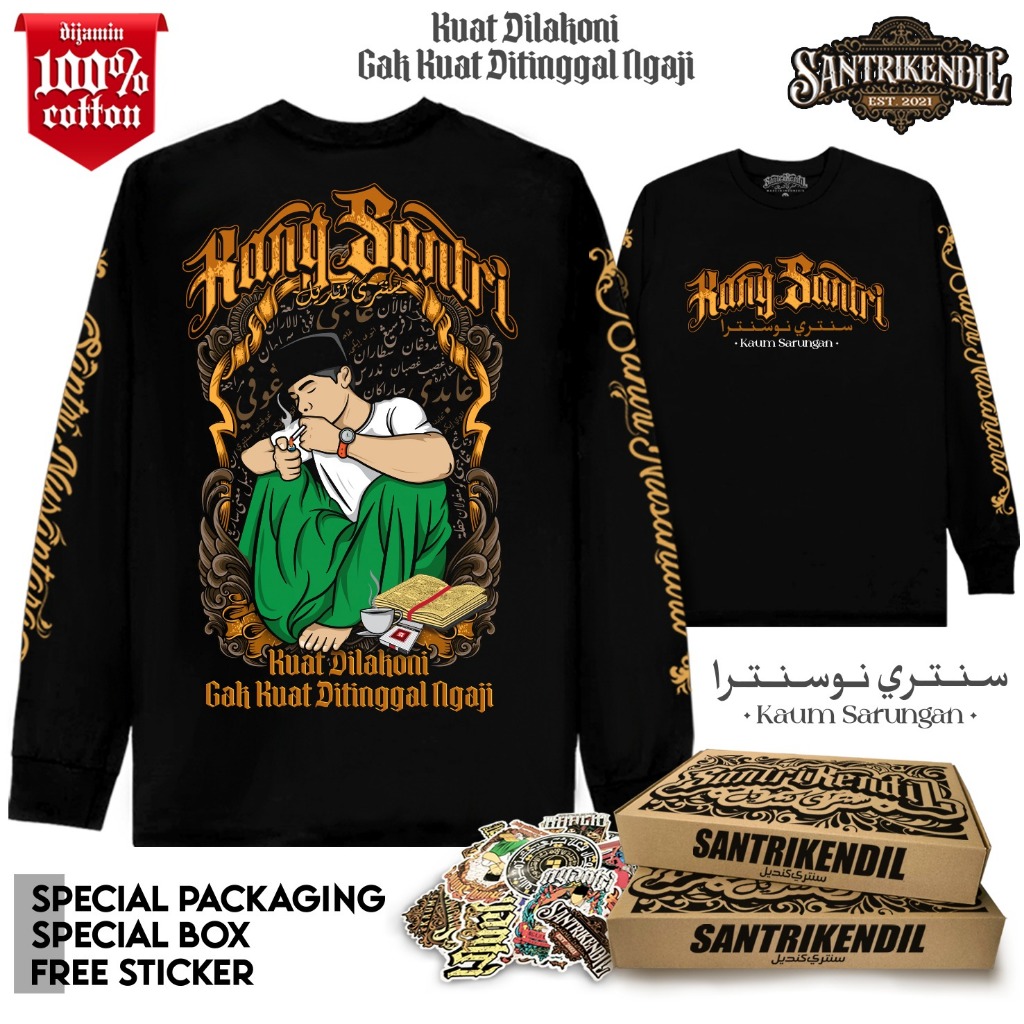 KAOS SANTRI KUALITAS PREMIUM 100% COTTON COMBED  TEBAL KAUM SARUNGAN VOL.3 LENGAN PANJANG DAN PENDEK